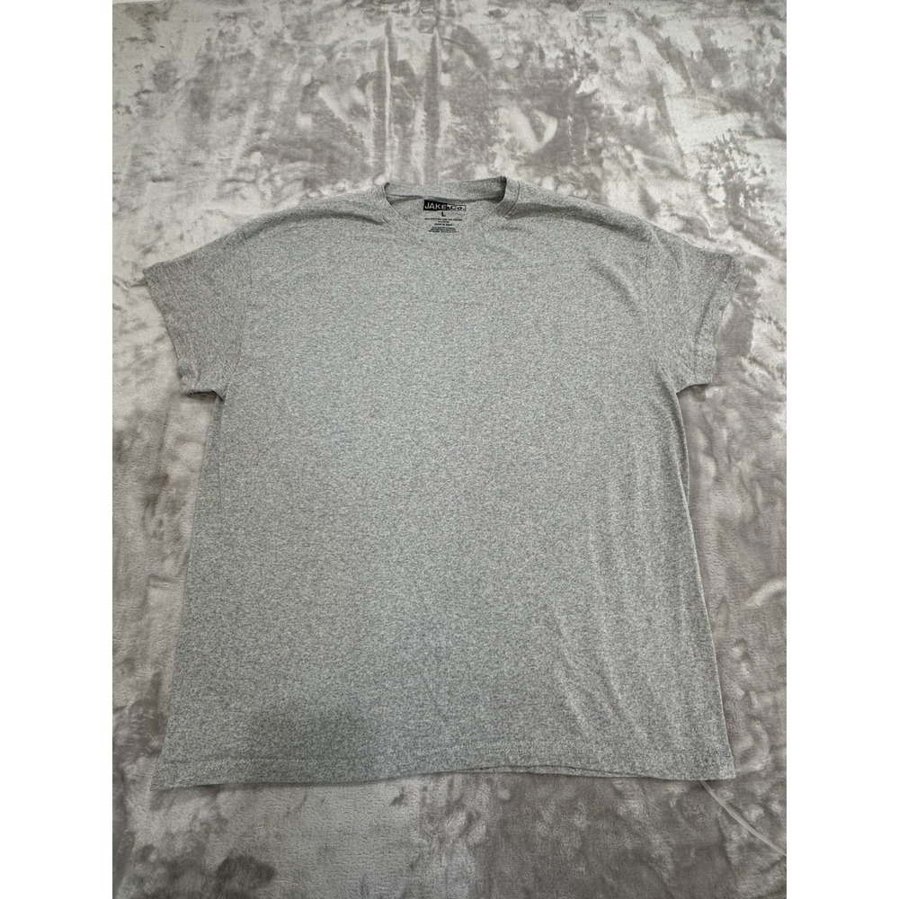 Jake & Co T-Shirt Men's Size Large Gray Short Sleeve Crew Neck Plain Classic